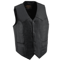 Thumbnail for Plain Black Leather Vest