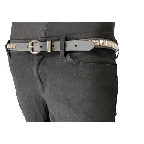 Single Row Pyramid Stud Leather Belt