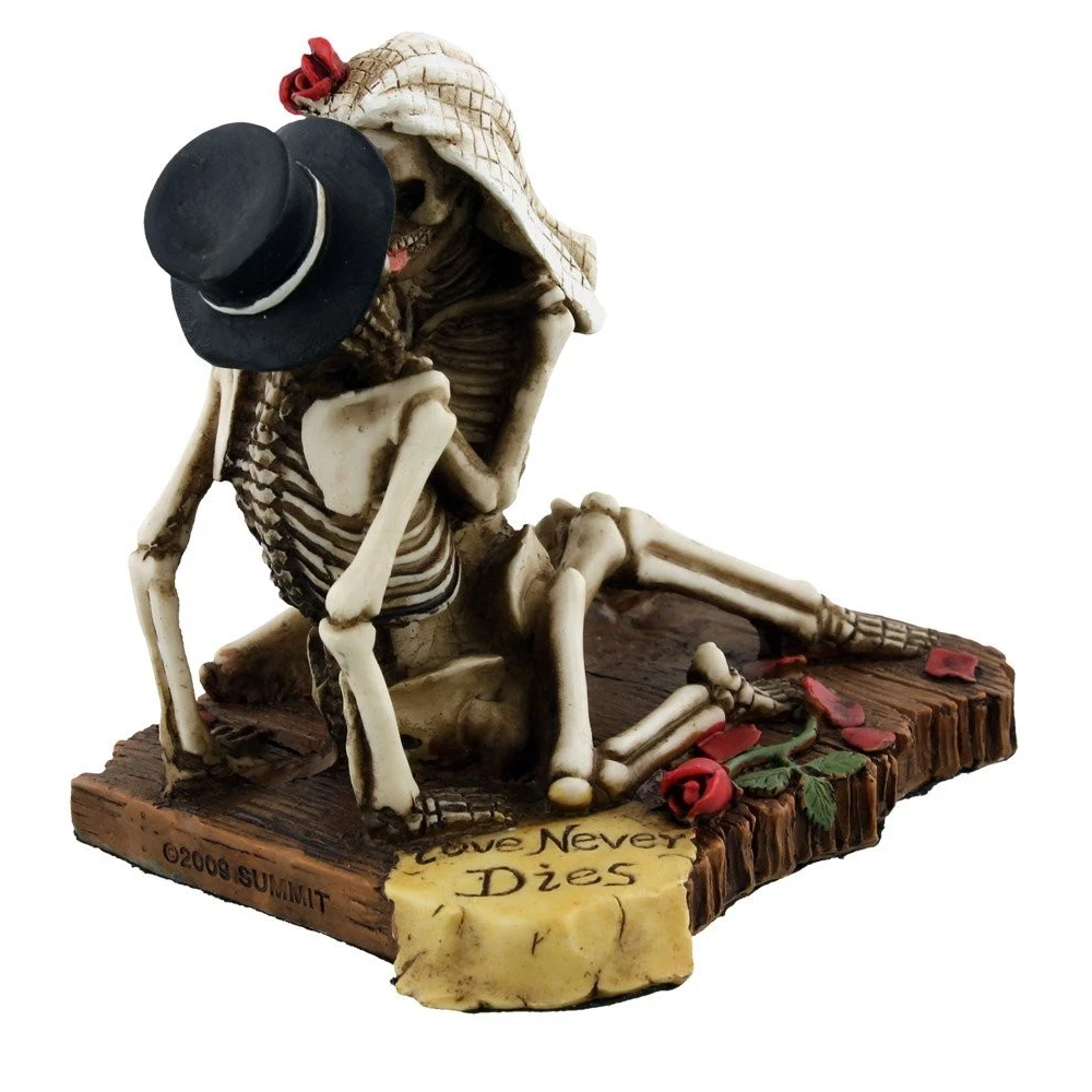 Love Never Dies Wedding Skeleton Couple Figurine