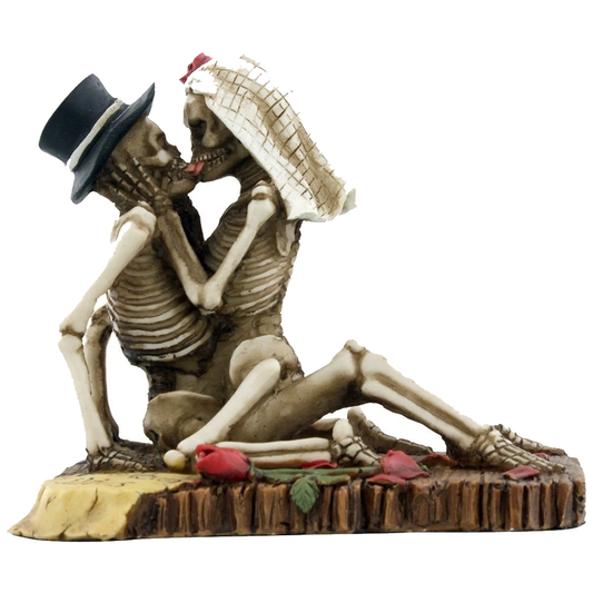 Love Never Dies Wedding Skeleton Couple Figurine