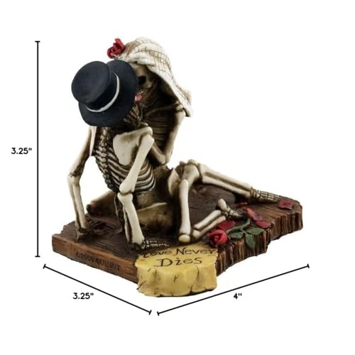 Love Never Dies Wedding Skeleton Couple Figurine