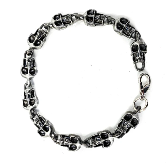 SIlver Skull Link Bracelet