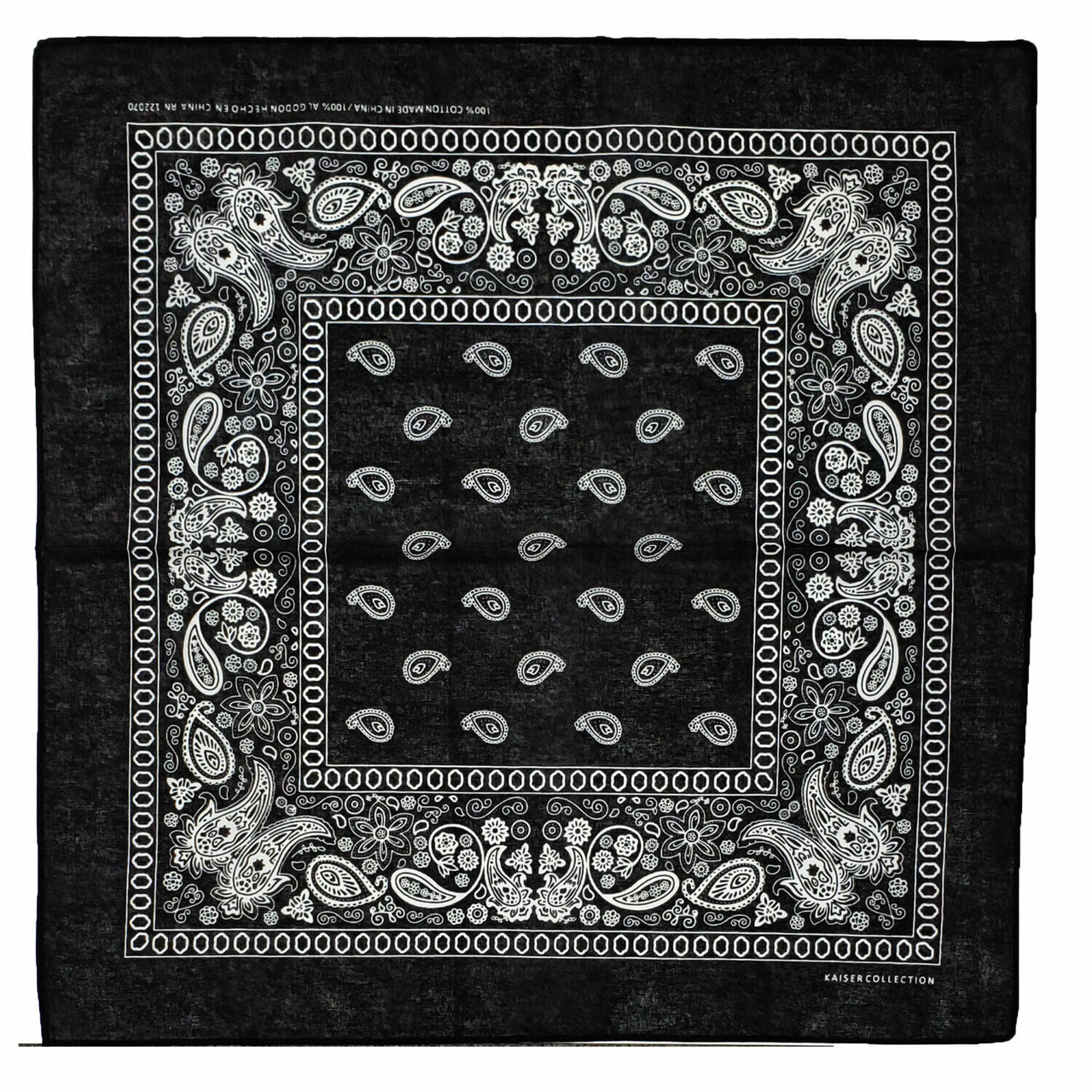 Black Paisley Cotton Bandana