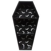 Thumbnail for Black Bat Print Coffin Shelf