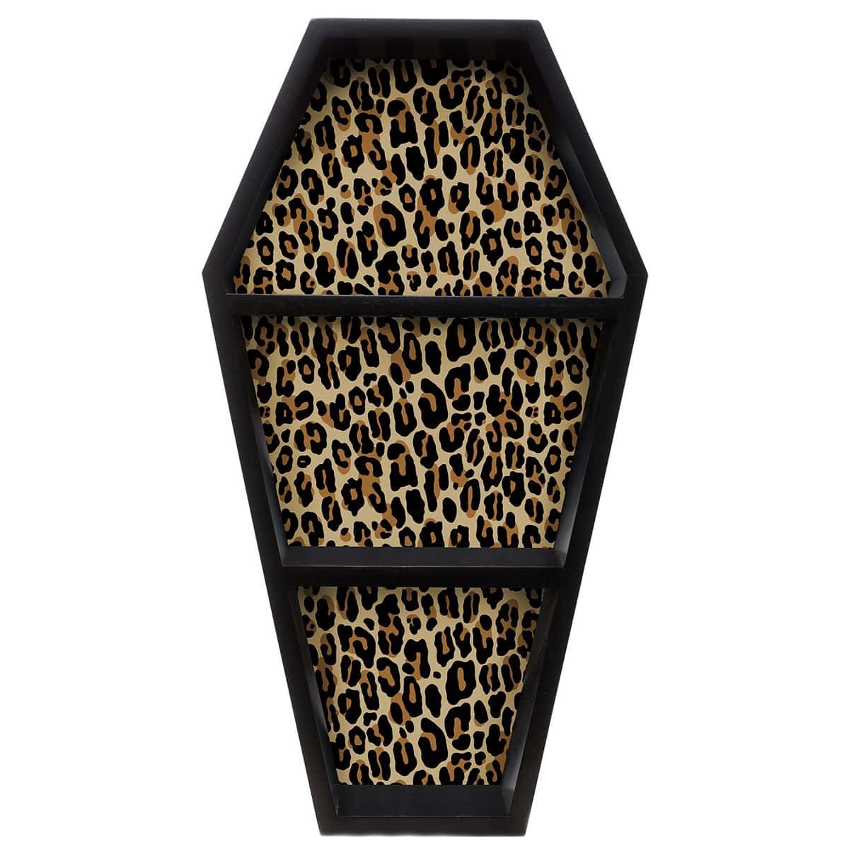 Black Leopard Coffin Shelf
