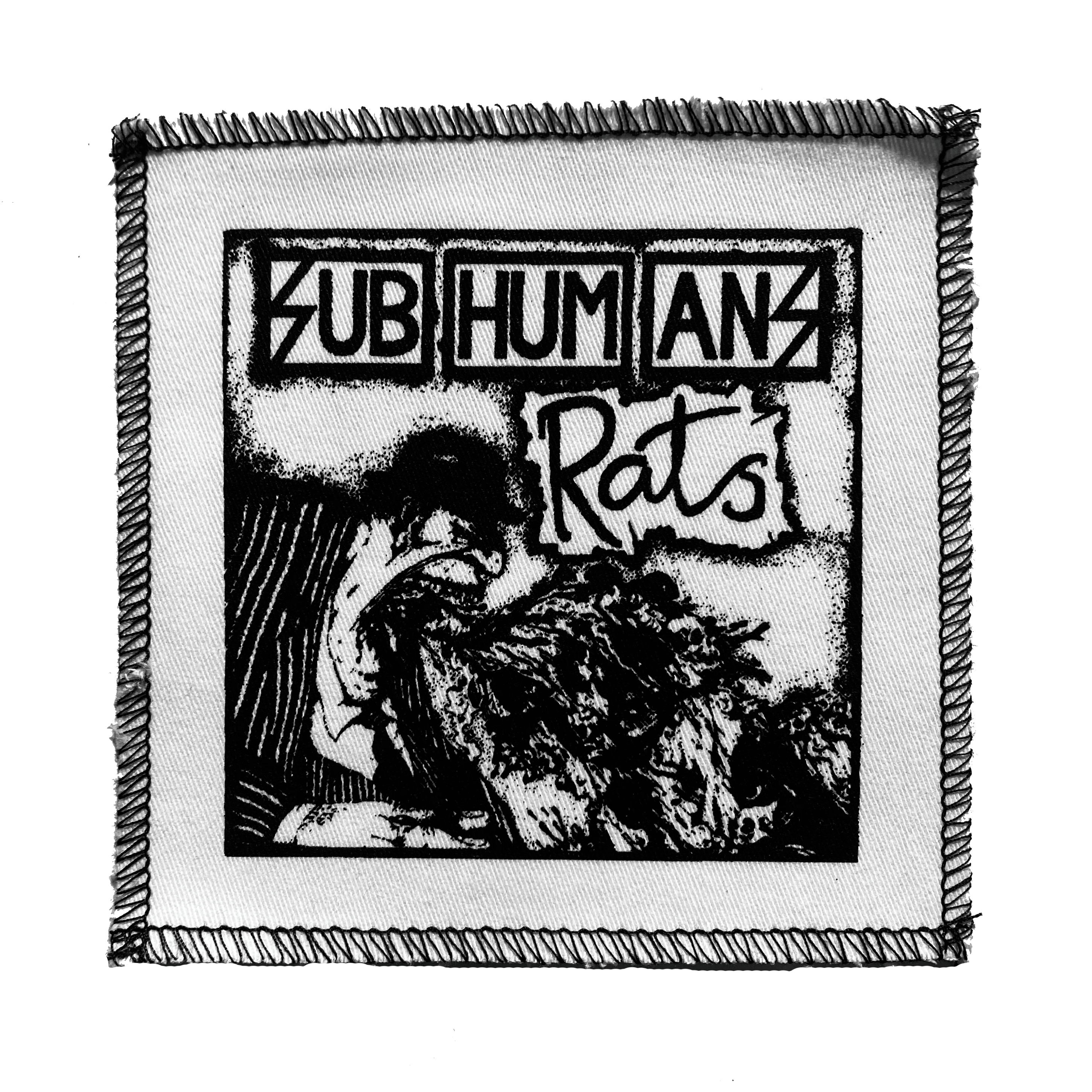 Subhumans Rats White Cloth Patch