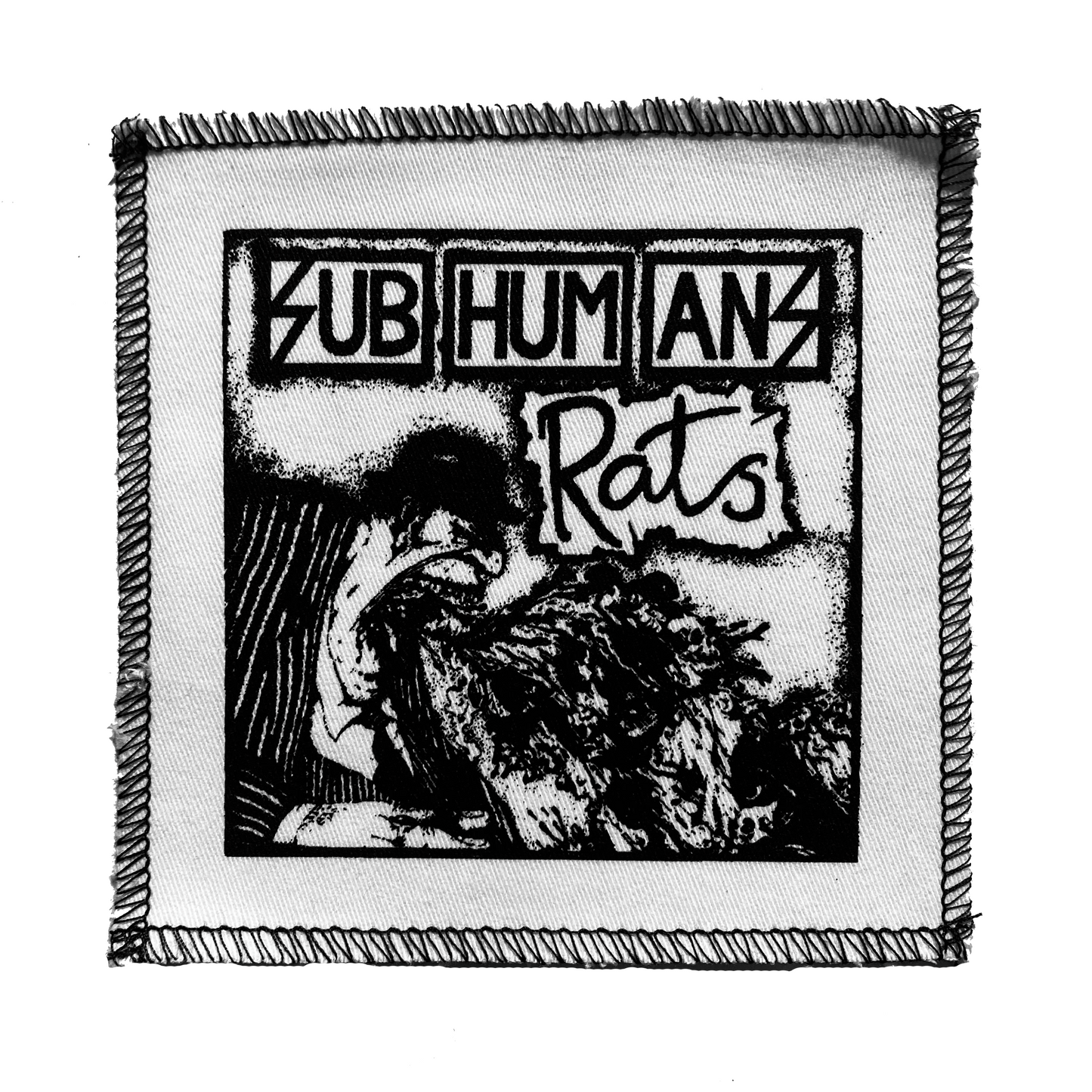 Subhumans Rats White Cloth Patch