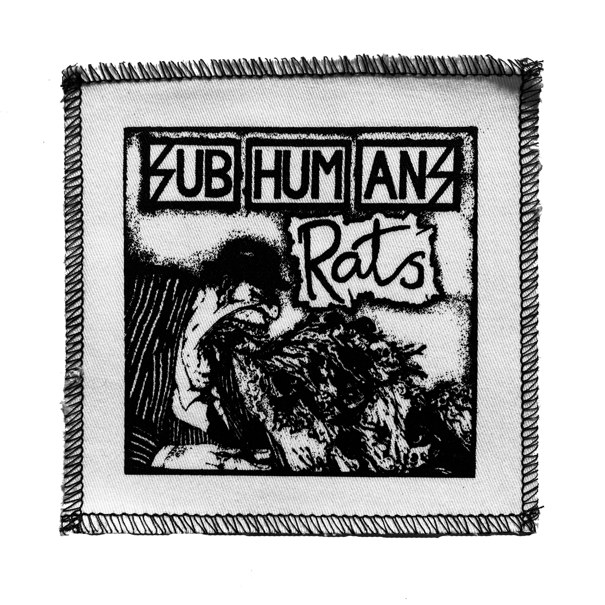 Subhumans Rats White Cloth Patch