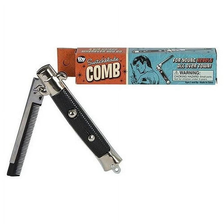 Novelty Stainless Steel Switchblade Hair Comb