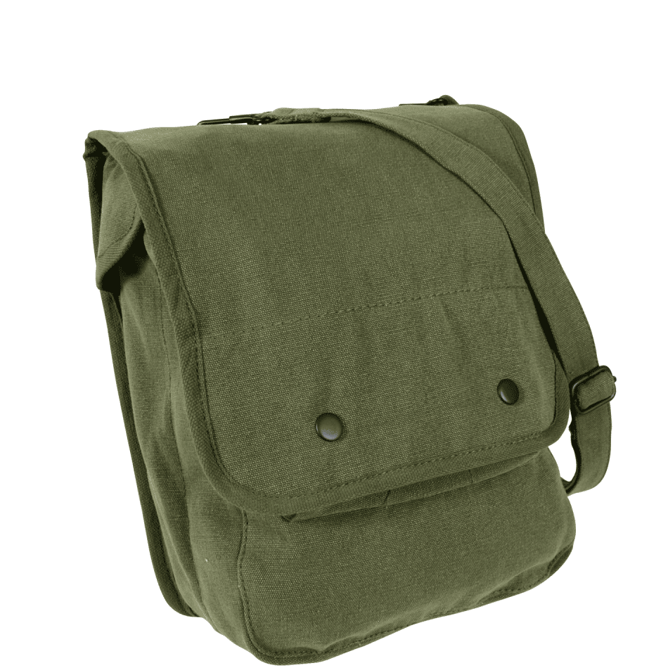 Olive Green Canvas Shoulder Bag