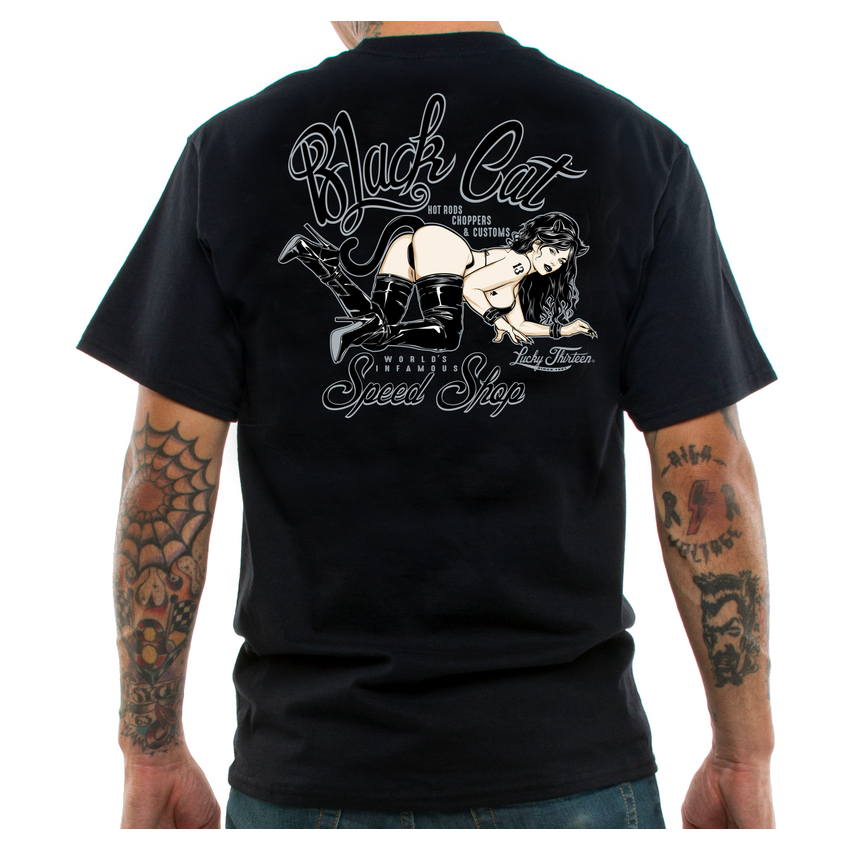 Lucky 13 The Black Cat Speed Shop T-Shirt