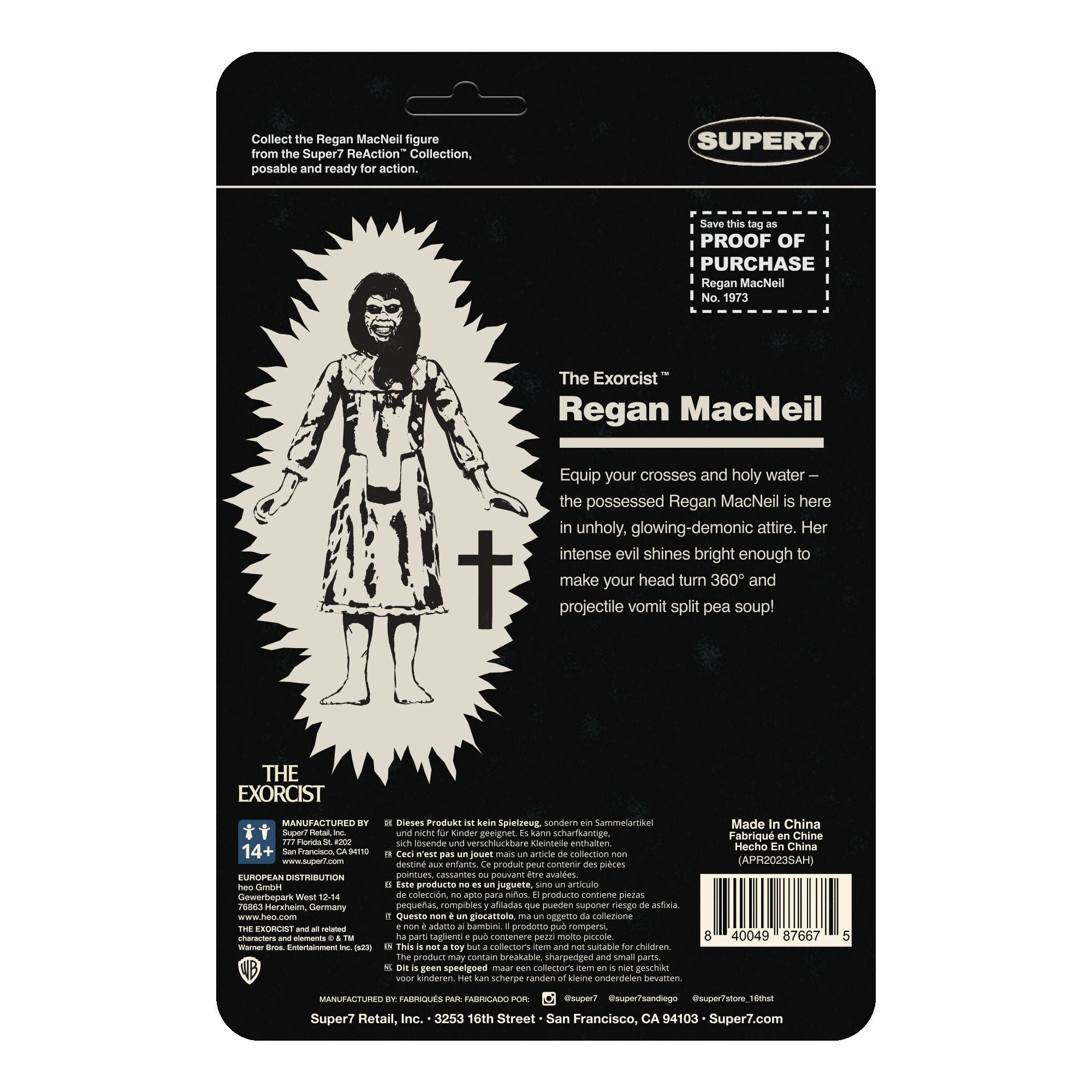 The Exorcist Regan Monster Glow Figure by Super7