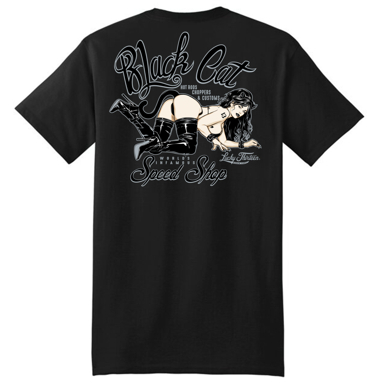 Lucky 13 The Black Cat Speed Shop T-Shirt