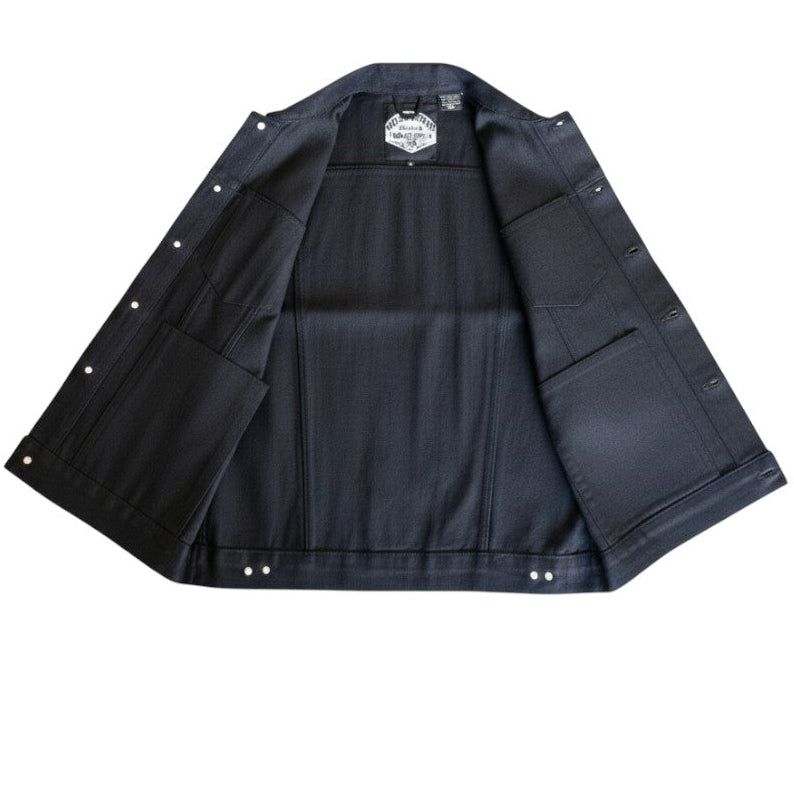 Men's Black Denim Battle Vest