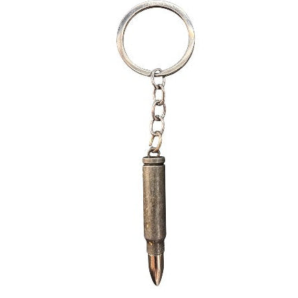Small Silver Brass Bullet Key Chain