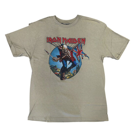 Iron Maiden Trooper Circle Natural T-Shirt