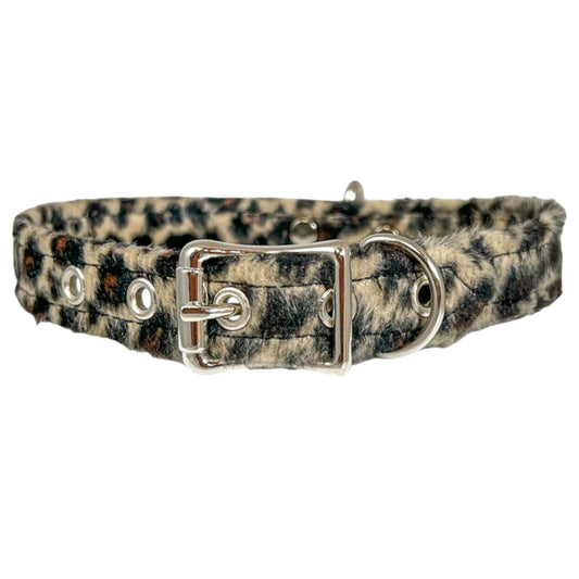 Brown Fuzzy Leopard Plain Chocker