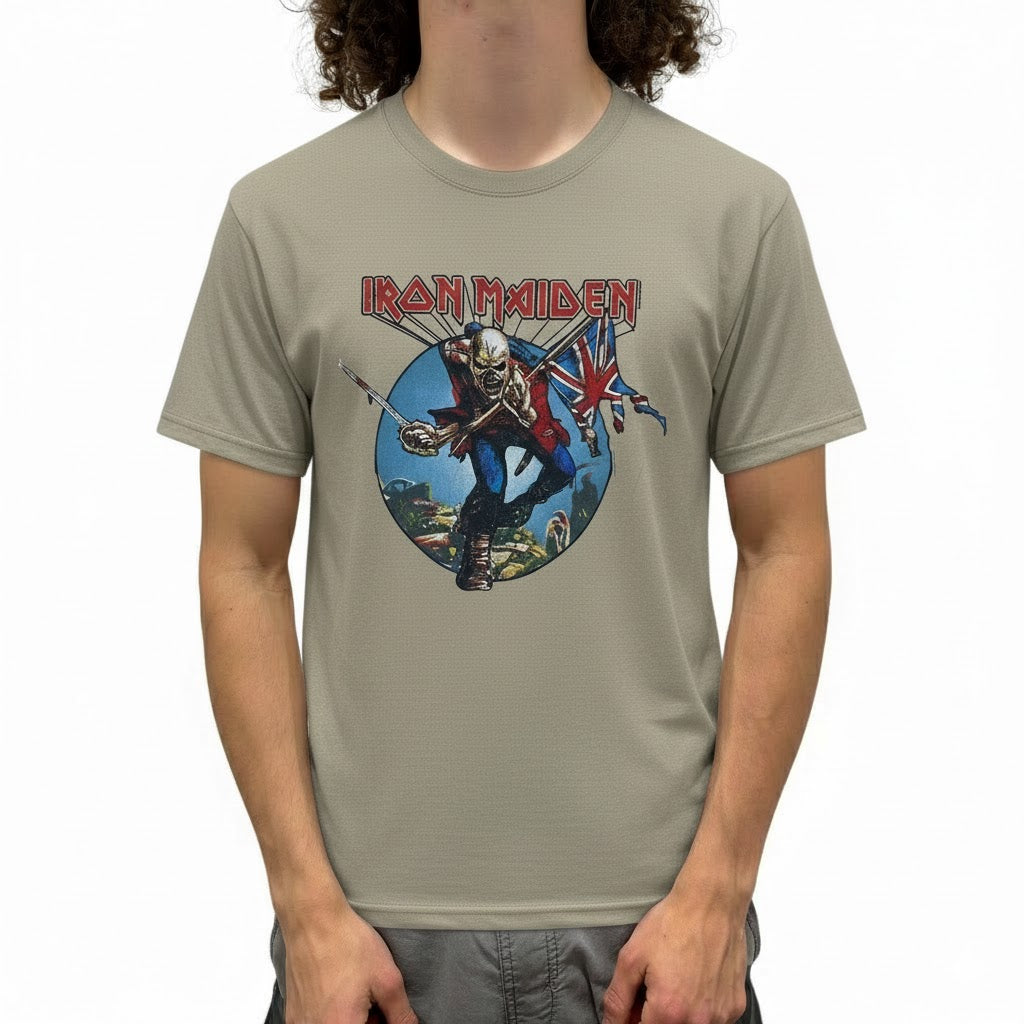 Iron Maiden Trooper Circle Natural T-Shirt