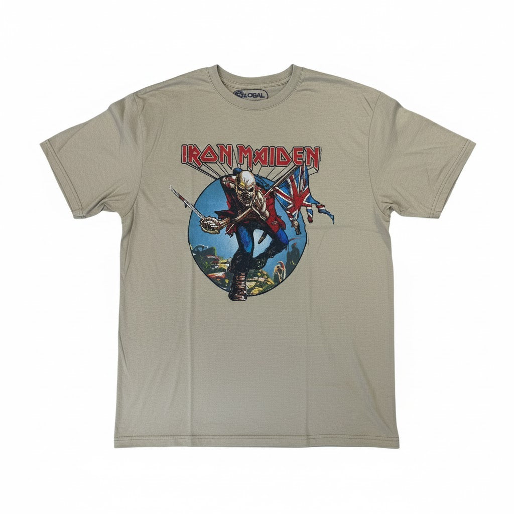 Iron Maiden Trooper Circle Natural T-Shirt