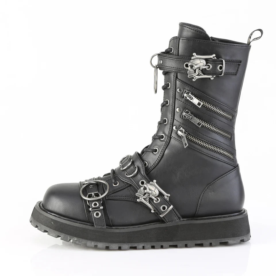 Demonia  Boot Skull Buckles Valor-240