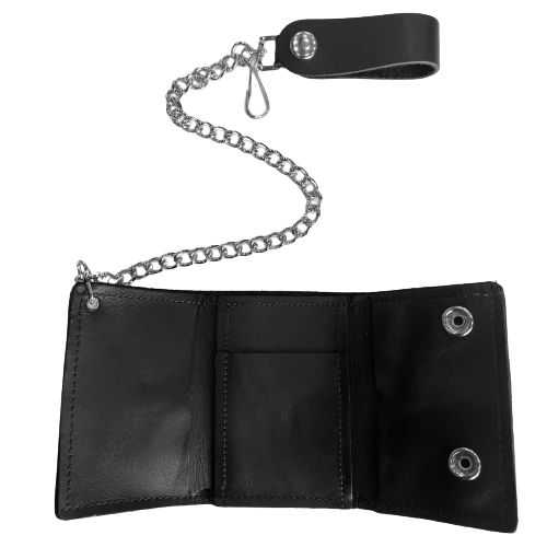 Ace of Spades Tri-Fold Wallet w/ Chain