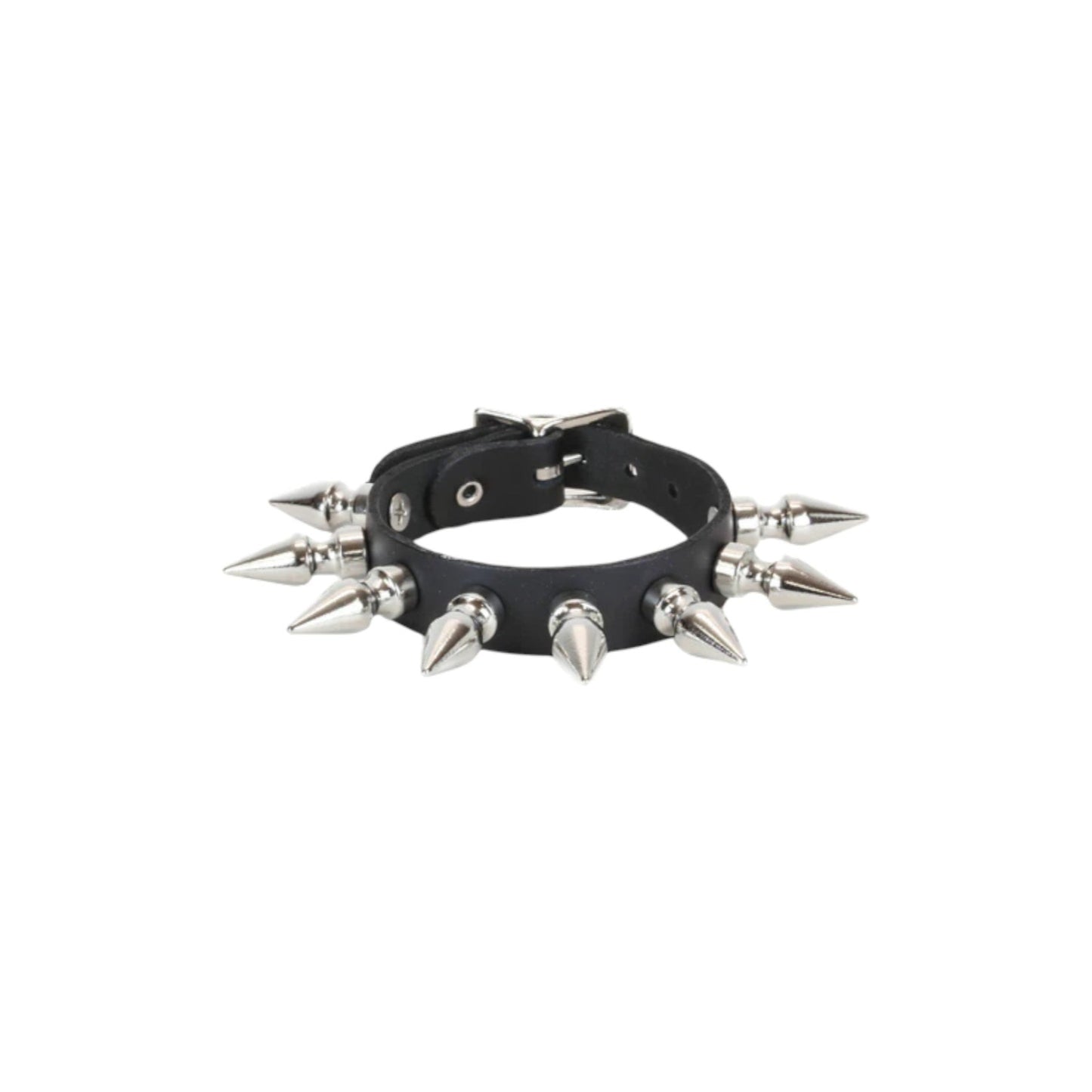 One Row  Spike Studded Adjustable Wristband