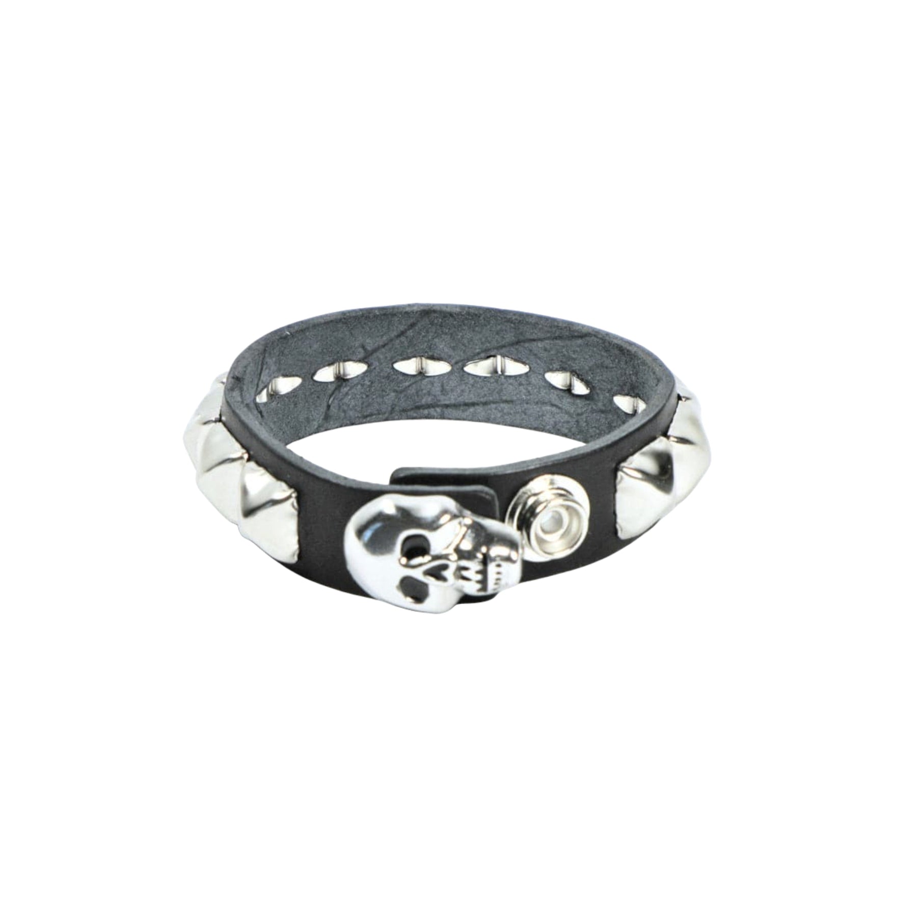 Pyramid Wristband W/ Skull Snap